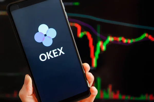 Ukraine Odessa September 2021 Okex Mobile App Running Smartphone Screen — Stock fotografie