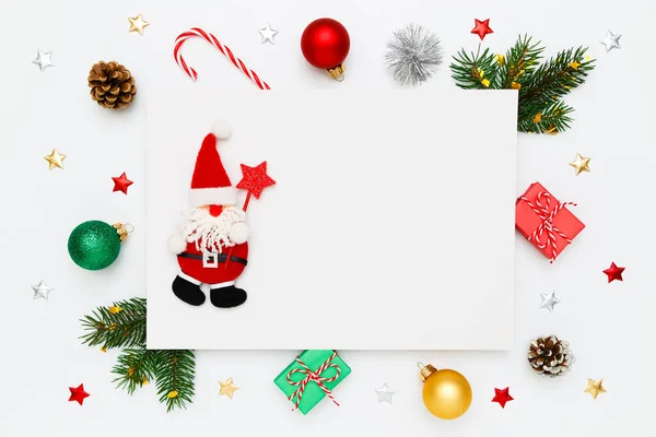 Christmas New Year Holiday Layout Copy Space Santa Claus Blank — Zdjęcie stockowe