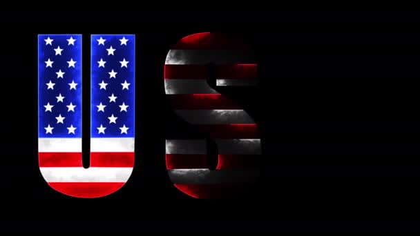 Usa Text Animation Love America American Flag — Stock Video