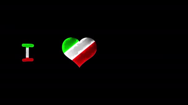 Adoro Animazione Del Lago Como Con Cuore Battente Tricolore — Video Stock