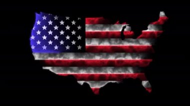 Siyah arka planda Amerikan animasyonu. ABD bayrağı..