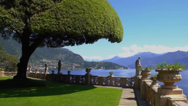 Πανοραμική Θέα Από Τους Κήπους Της Villa Del Balbianello Στη — Αρχείο Βίντεο