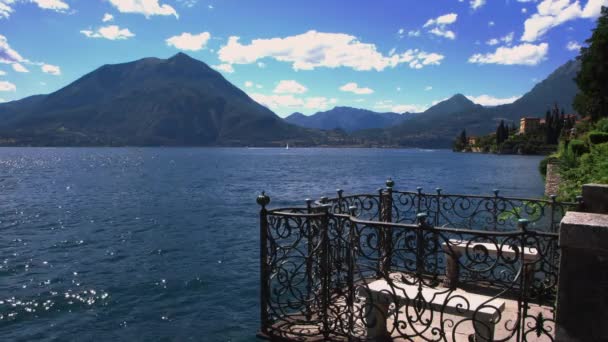 Varenna Daki Villa Manastırı Nın Bahçesinden Güzel Bir Manzara Como — Stok video