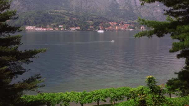 Spectacular Panoramic View Lake Como Bellagio Travel Italy — стоковое видео