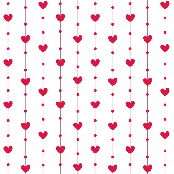 Patrón Sin Costuras Corazones Puntos Rojos Sobre Fondo Blanco — Vector de stock