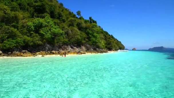 Тропический Райский Пляж Красивого Острова Наунг Пхи Солнечный День Мьянме — стоковое видео