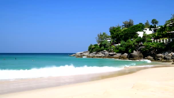 Bella Giornata Alla Spiaggia Kata Noi Phuket Sud Della Thailandia — Video Stock