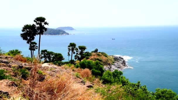 Phuket Eyaleti Tayland Daki Laem Phrom Thep Bakış Açısı — Stok video