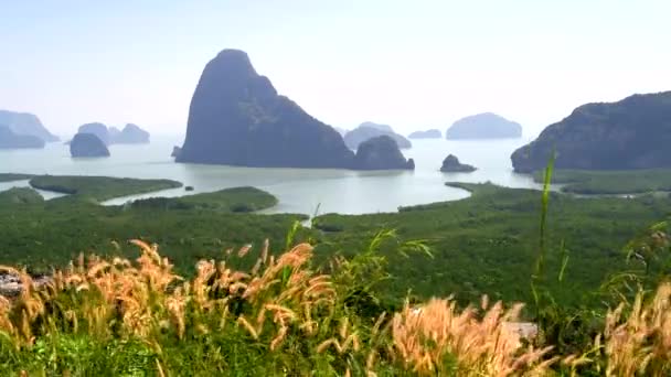 Paisaje Increíble Paisaje Natural Phang Nga Bay Desde Samed Nang — Vídeos de Stock