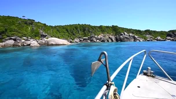 Природа Островов Андаманском Море Острова Симилан Быстроходных Лодках Пханг Нга — стоковое видео