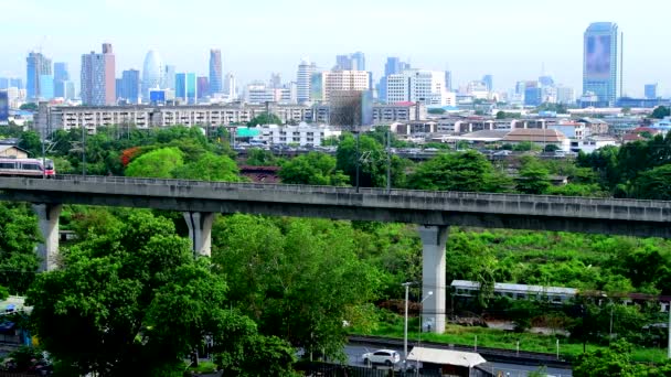 Luchthaven Rail Link City Line Verbinden Suvarnabhumi Airport Bangkok — Stockvideo