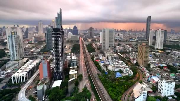 Time Lapse Zobacz Komercyjny Nowoczesny Budynek Centrum Bangkoku Tajlandia — Wideo stockowe