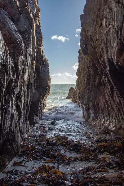 ハウスヘッド半島 ダブリン 崖の海岸 湾や岩の風景 危険な崖 アイルランド島の壮大な景色 アイルランド — ストック写真