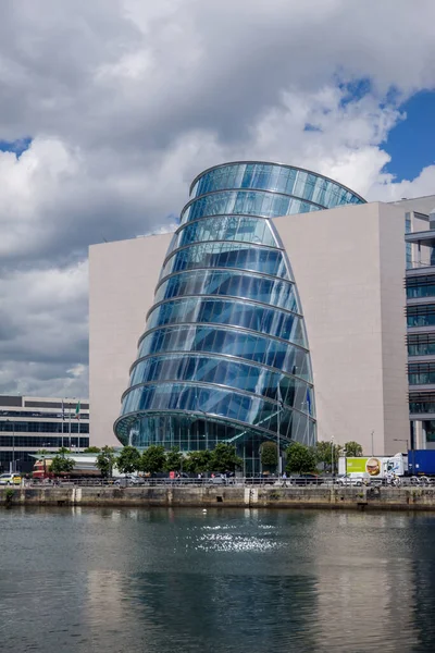 都柏林会议中心 Ifsc House Golden Hour Time Docklands Dublin Ireland July — 图库照片