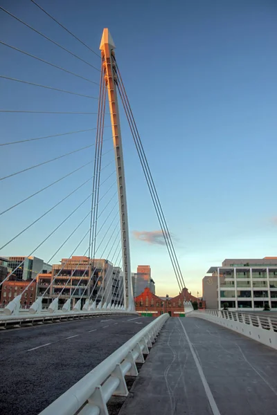 Samuel Beckett Bridge Rotatable Road Bridge Cable Stayed Bridge Dublin — Stock Fotó