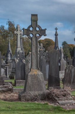 Glasnevin Cementery, Dublin objektiften, mezarlıkta, mezarlıkta, Dublin, İrlanda 'da, 24 Ekim 2015