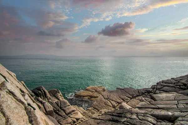 Dalkey Cliffs Rocks Seashore Sunny Day Rocks Seashore Dublin County — ストック写真