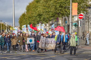A Climate Action march in Dublin, to coincide with the COP26 Conference Dublin, Ireland, 6 November, 2021