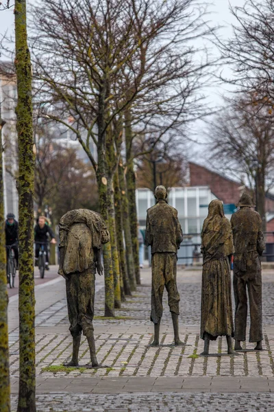 Grote Hongersnood Bronzen Sculptuur Custom House Quay December 2021 Dublin — Stockfoto