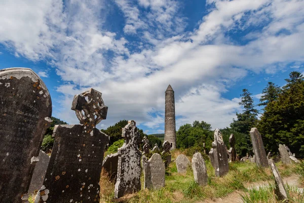 Glendalough Wicklow Mountains Lakes Woodlands Celtic Cementery Ireland Ruins Celtic — Stockfoto
