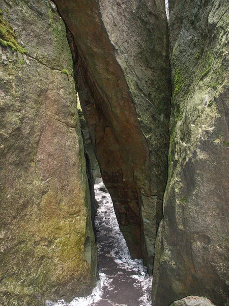 Szczeliniec Stolowe Mountains Polonia Table Mountains Geological Rock Forms Unique — Foto de Stock