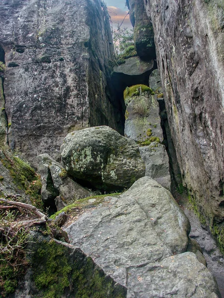 Szczeliniec Stolowe Gebirge Polen Tafelberge Geologische Felsformen Einzigartige Landschaften Verschiedene — Stockfoto