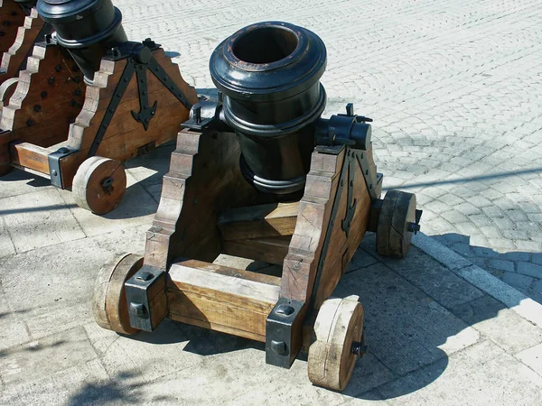 Ancienne Artillerie Canon Exposition Dans Cour Palais Krasiczyn Juillet 2003 — Photo