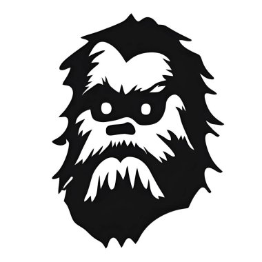 Korkunç bir maskenin siyah ve beyaz vektör çizimi