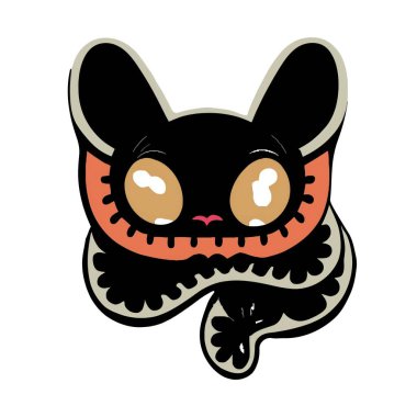 Sevimli siyah kedi vektör çizim