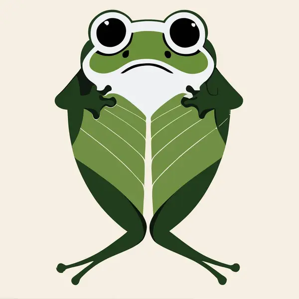 cute cartoon frog, vector illustration