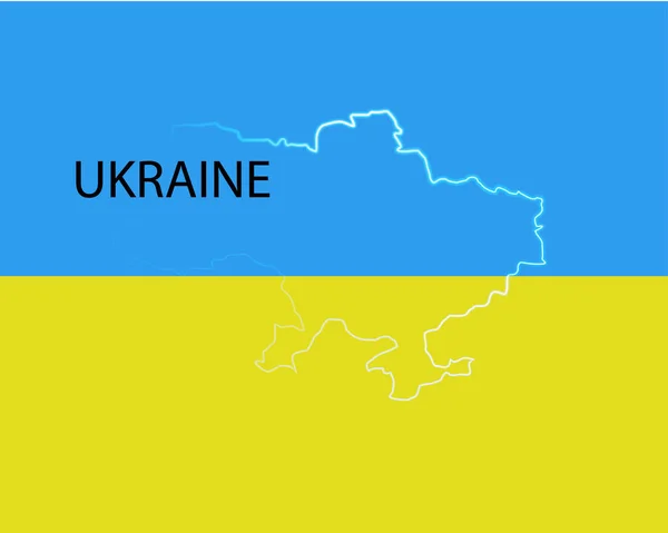 Map Ukraine Background Flag — Stock Vector