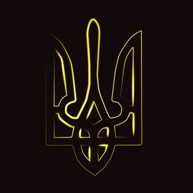 Neon efektli Ukrayna arması.