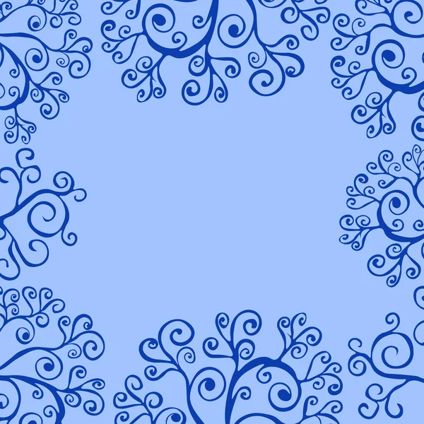 蓝色背景上装饰图案的背景 — 图库矢量图片
