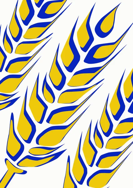 Векторний Образ Вух Пшениці Українських Кольорах — стоковий вектор