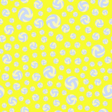 Sarı arka planda voleybol topu deseni.