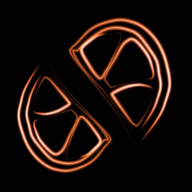  Neon efektli portakal dilimleri..