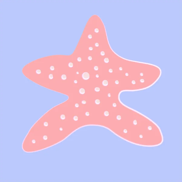 Ilustración Una Estrella Mar Con Efecto Neón — Vector de stock