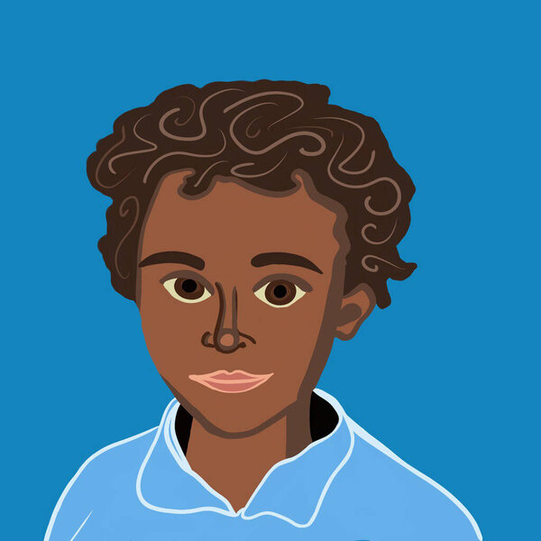 Illustration of a portrait of a black boy.