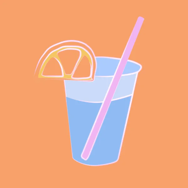Illustration Glass Summer Drink — Stock Vector