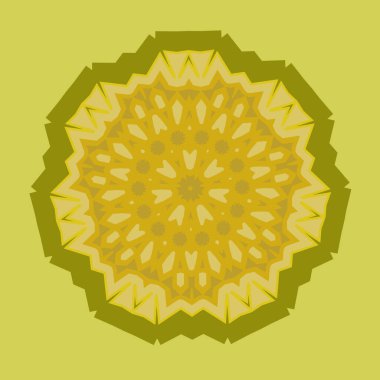 Background with decorative circular pattern in green and yellow  colors.