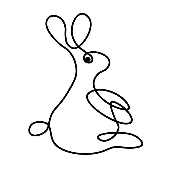 Vector Illustration Abstract Bunny Black Outlines — стоковый вектор