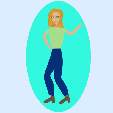 Vector illustration of a woman in motion.