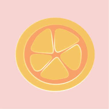 Neon efektli bir portakal dilimi..