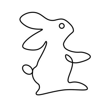 Siyah çizgileri olan soyut tavşanın vektör çizimi.