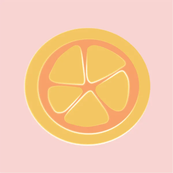 Illustration Slice Orange Neon Effect — стоковый вектор