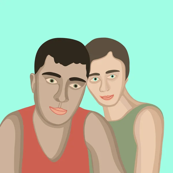 Vector Image Lgbt Couple Gay Love — Vector de stock
