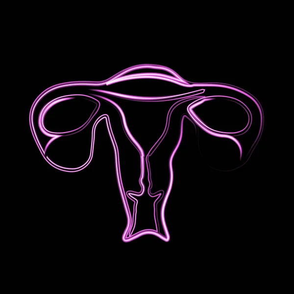 Vector Illustration Woman Uterus Neon Effect — Image vectorielle