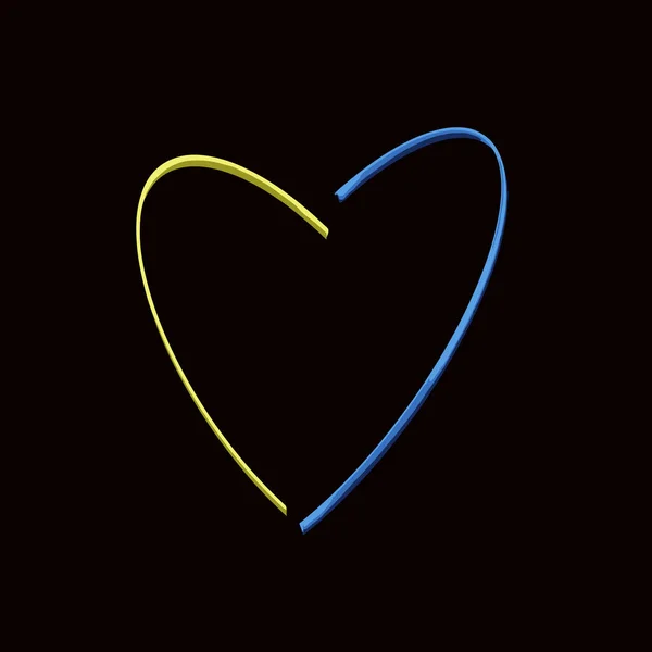 Διανυσματική Απεικόνιση Των Καρδιών Στα Ουκρανικά Χρώματα — Διανυσματικό Αρχείο