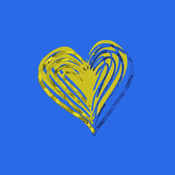 Διανυσματική Απεικόνιση Των Καρδιών Στα Ουκρανικά Χρώματα — Διανυσματικό Αρχείο
