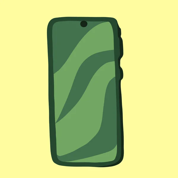 Yeşil Renkli Cep Telefonunun Vektör Illüstrasyonu — Stok Vektör